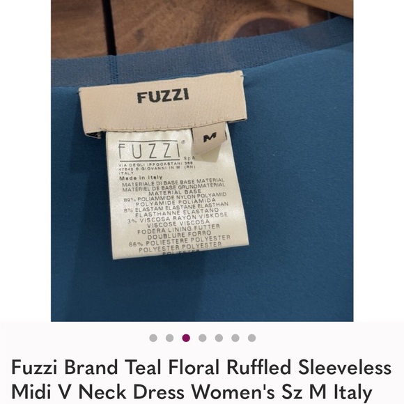 FUZZI Italy Ladies black Roses Floral Midi Dress-S-Wedding-Holidays-Gorgeous! - Picture 15 of 16